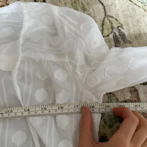 LOFT Boho Style Long Sleeve White Blouse Size Small - Picture 5 of 6